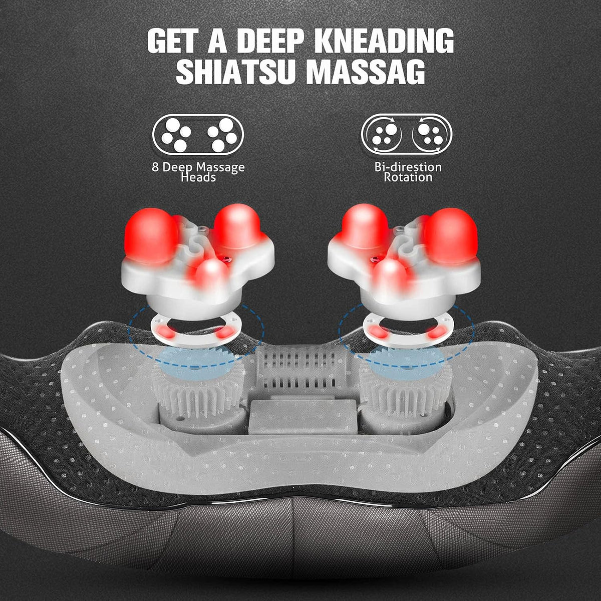 MagicMakers Neck Massager with Heat Gifts for Women, Men, Dad, Mom, Family, Friend, Mothers Day, Fathers Day, Christmas, Shiatsu Kneading Back Massager for Shoulder, Pain Relief, Muscle Soreness
