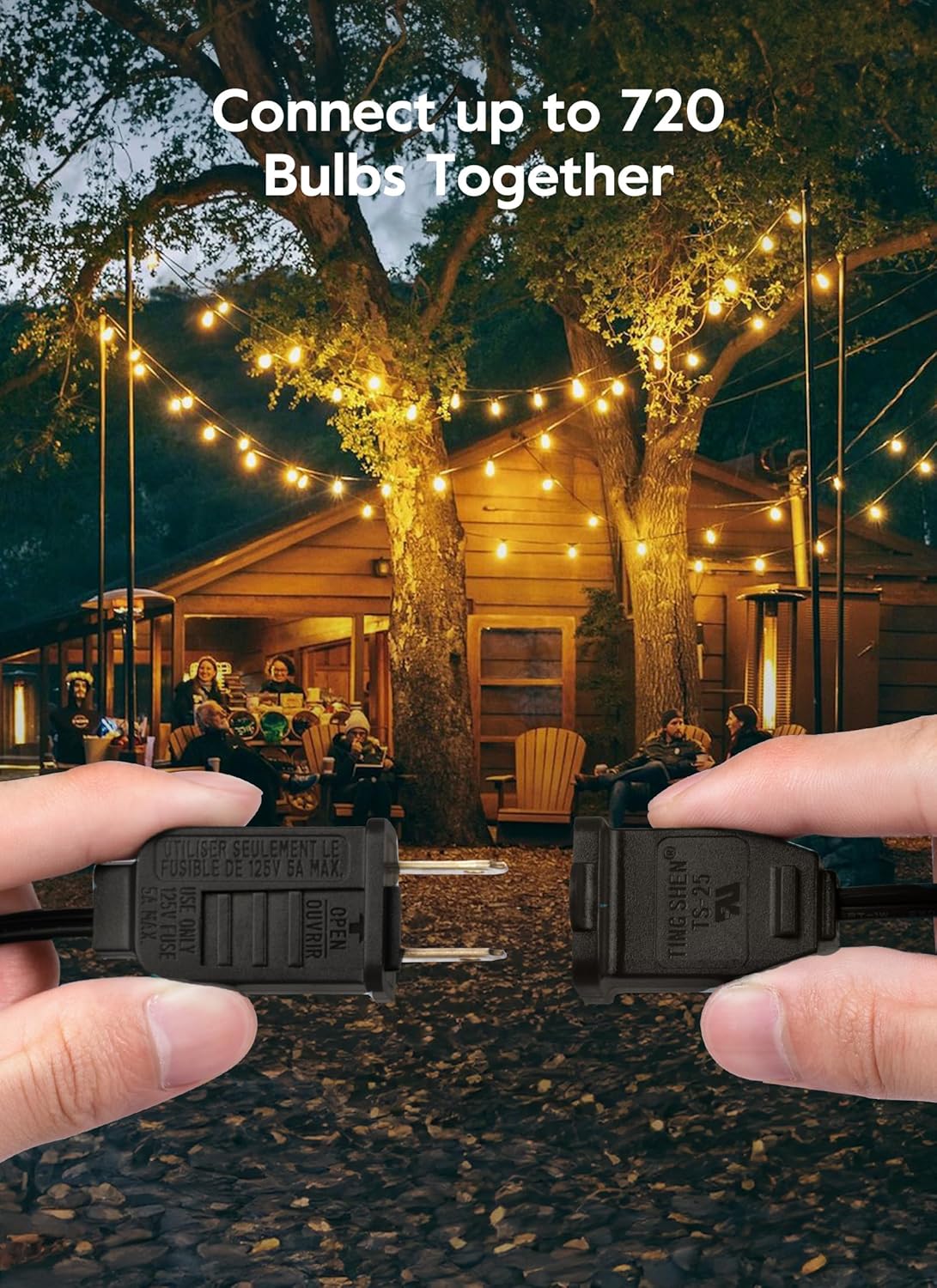 Brightown Outdoor String Lights, 50FT 25 G40 Bulbs Shatterproof Patio Lights, IP65 Waterproof Dimmable Hanging Connectable Globe LED Outdoor Lights for Christmas, Backyard, Bistro, Porch