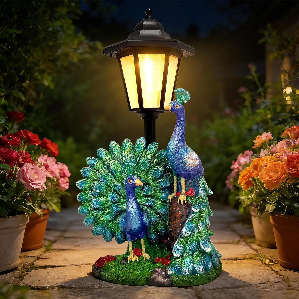 Solar Motherly Love Garden Decor, Outdoor Statues with Lantern