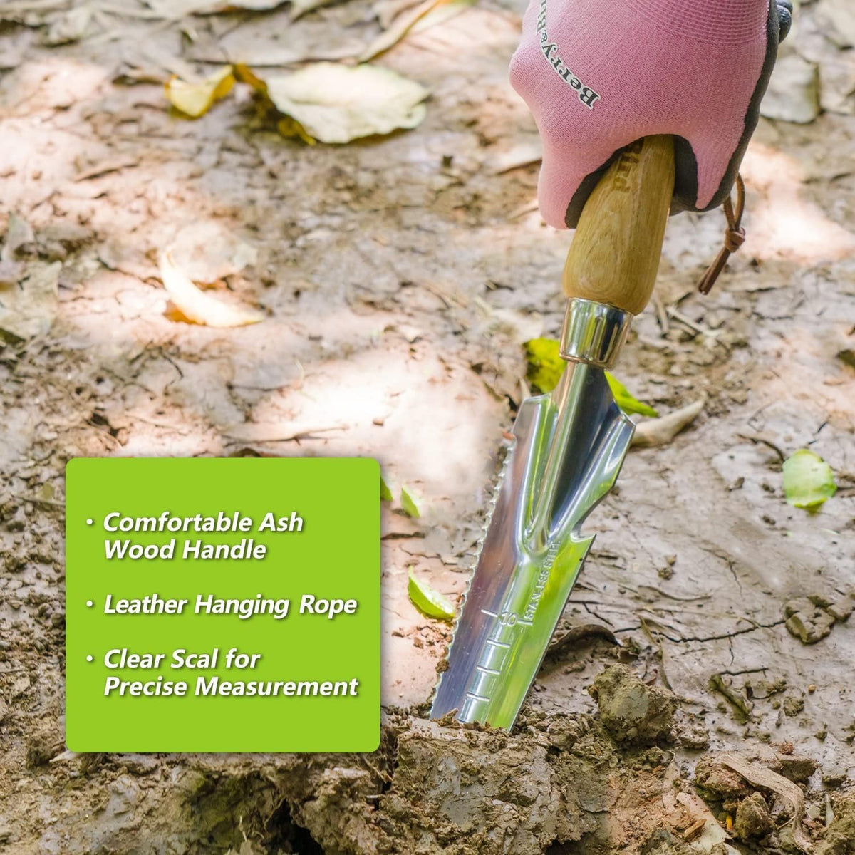 Garden Hand Weeding Trowel, 5-in-1 Stainless Steel Weeder Puller