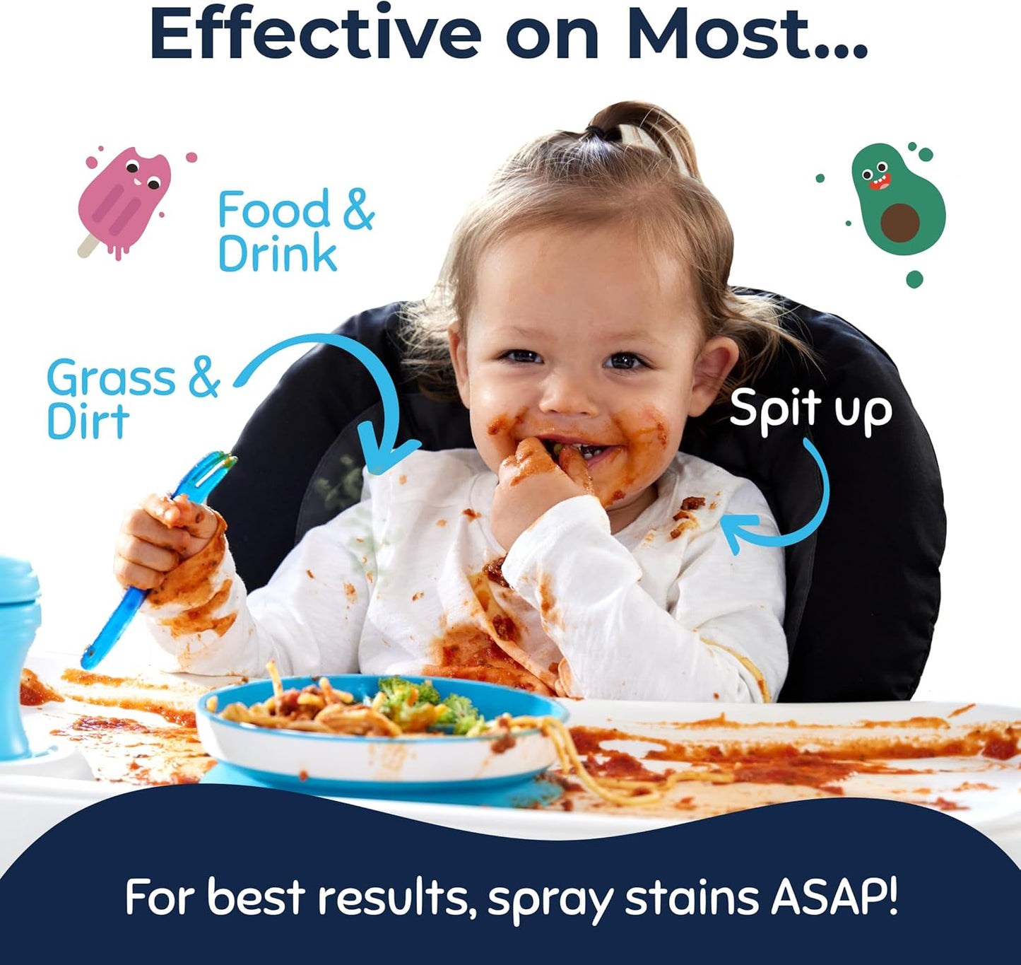 Miss Mouth's Messy Eater Stain Treater Spray - 16oz Stain Remover - Newborn & Baby Essentials - No Dry Cleaning Food, Grease, Coffee Off Laundry, Underwear, Fabric