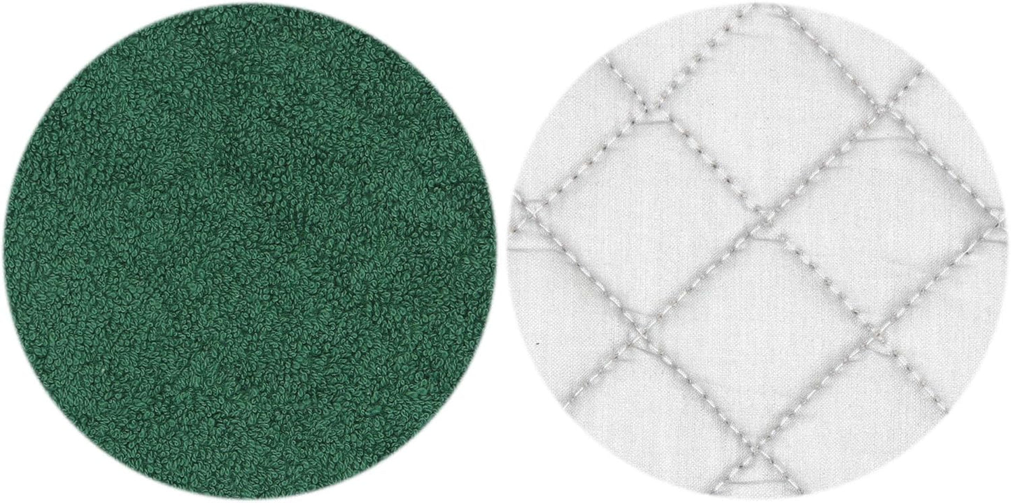 Cotton Pot Holders Cotton Made Machine Washable Heat Resistant Everyday Kitchen Basic Terry Pot Holder, Hot Pads, Trivet for Cooking and Baking Set of 4 (Dark Green)
