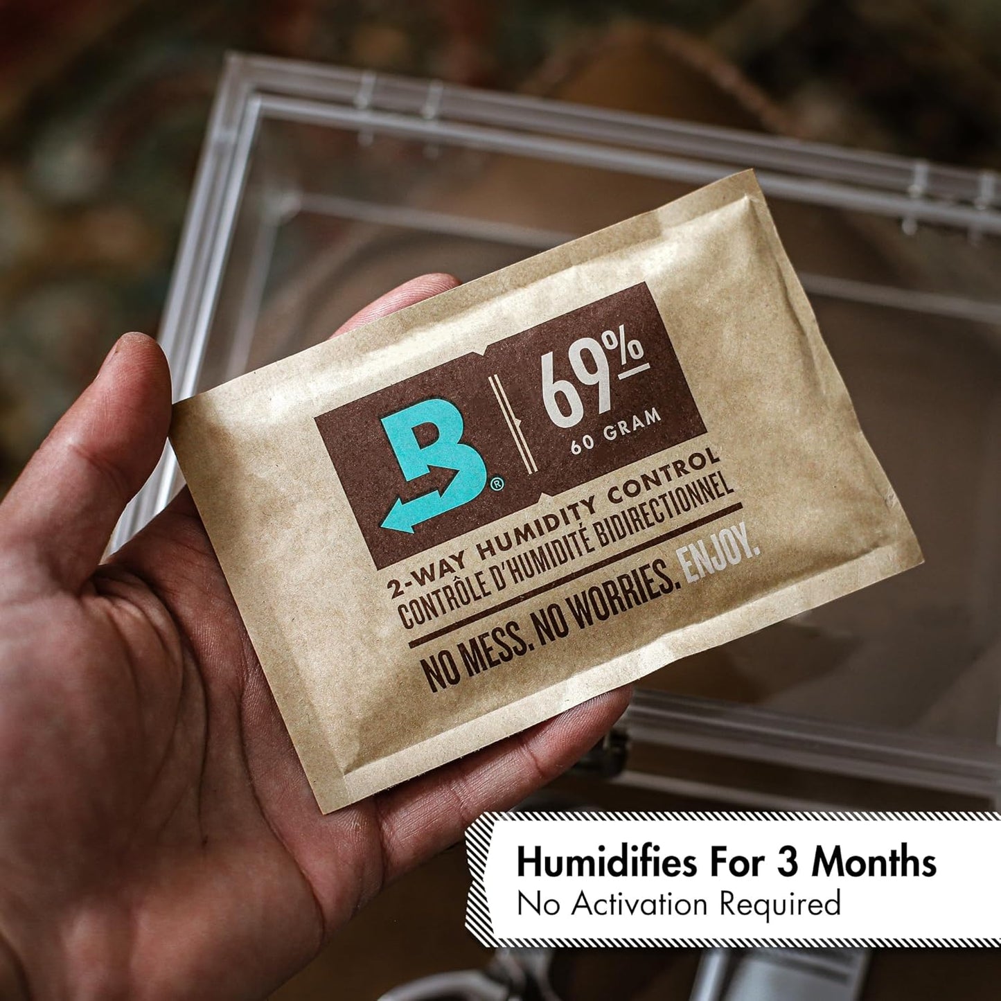 Boveda for Cigars/Tobacco | 69% RH Humidity Control Packs | Size Large for Use with Up to 25-100 Cigars | Patented Technology For Cigar Humidors | 4-count Resealable Bag