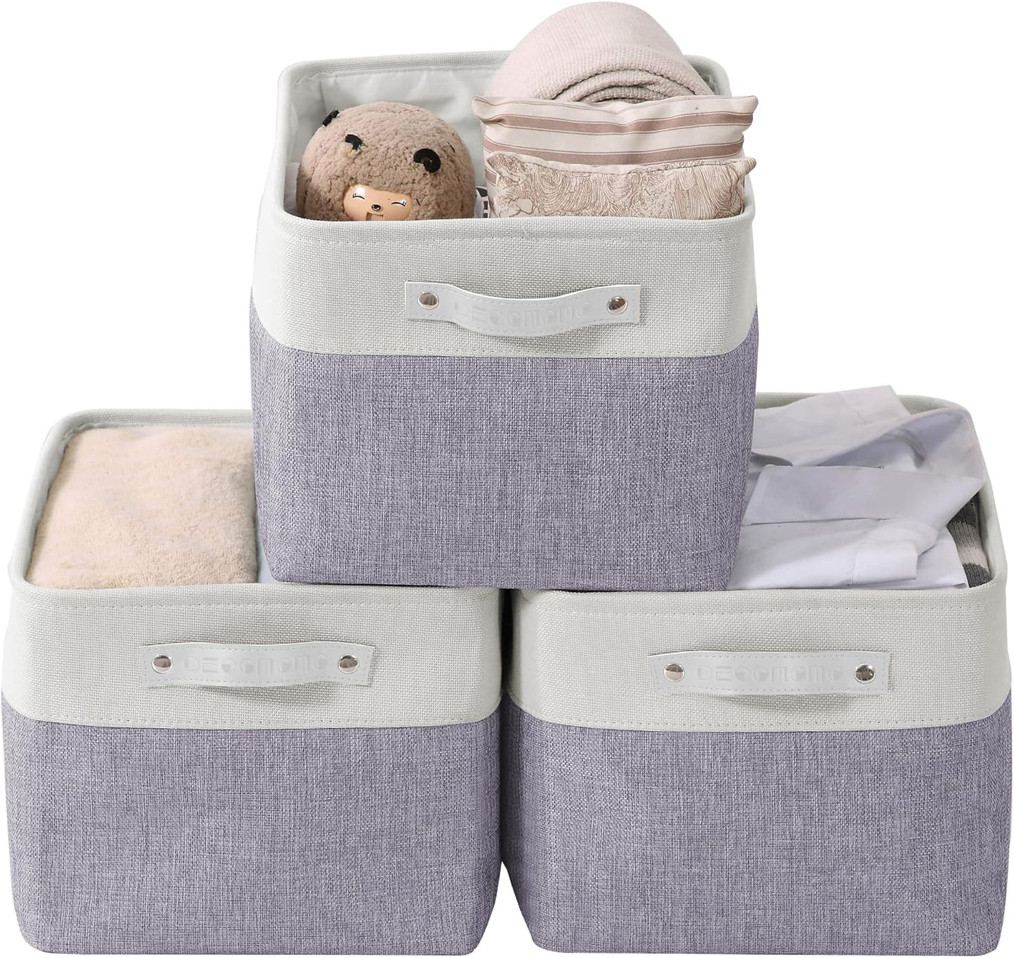 DECOMOMO Storage Bins, Large Fabric Storage Baskets for Shelves 3 Pack