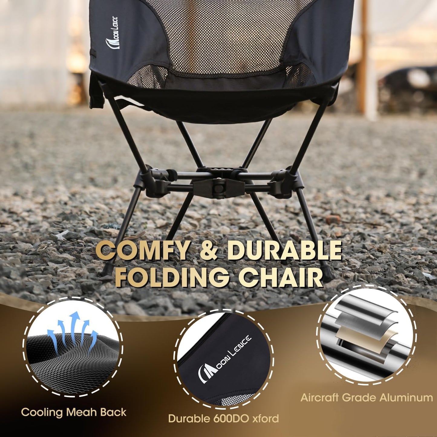 MOON LENCE 2 Pack Portable Camping Chairs Backpacking Chair - The 4th Generation Ultralight Folding Chair - Compact, Lightweight Foldable Chairs for Hiking Mountaineering, Beach
