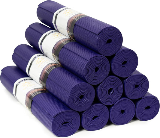 Voyage 5mm Studio Yoga Mats, 10 Pack, 72x24in