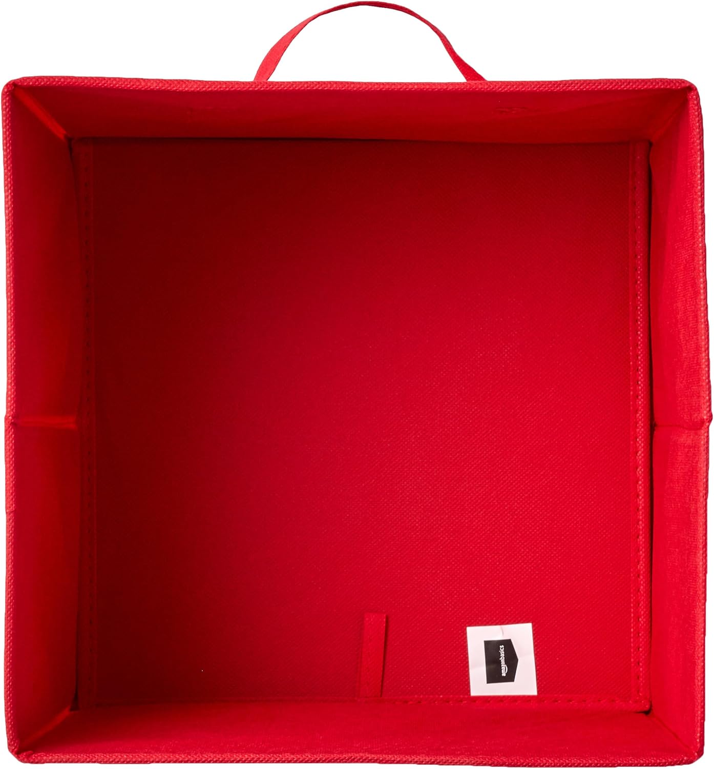 Amazon Basics Collapsible Fabric Storage Bins with Handles, Cube Organizer, Home Organization, 10.5"x10.5"x11", Red, 6-Pack