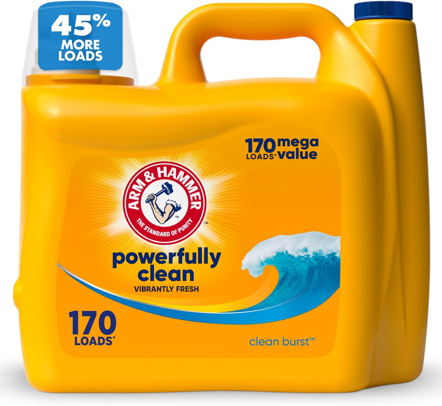 ARM & HAMMER Liquid Laundry Detergent, Clean Burst Fresh, 174 fl oz, 174 Loads