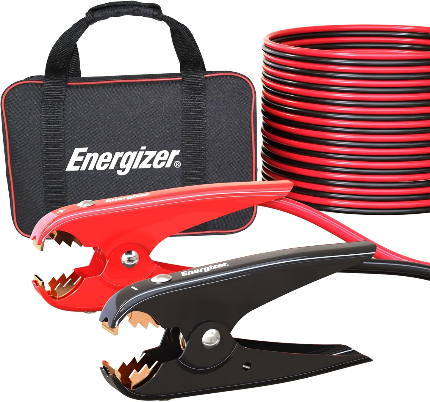 Energizer Jumper Cables for Car Battery, Heavy Duty Automotive Booster Cables for Jump Starting Dead or Weak Batteries with Carrying Bag Included (16-Feet (6-Gauge)