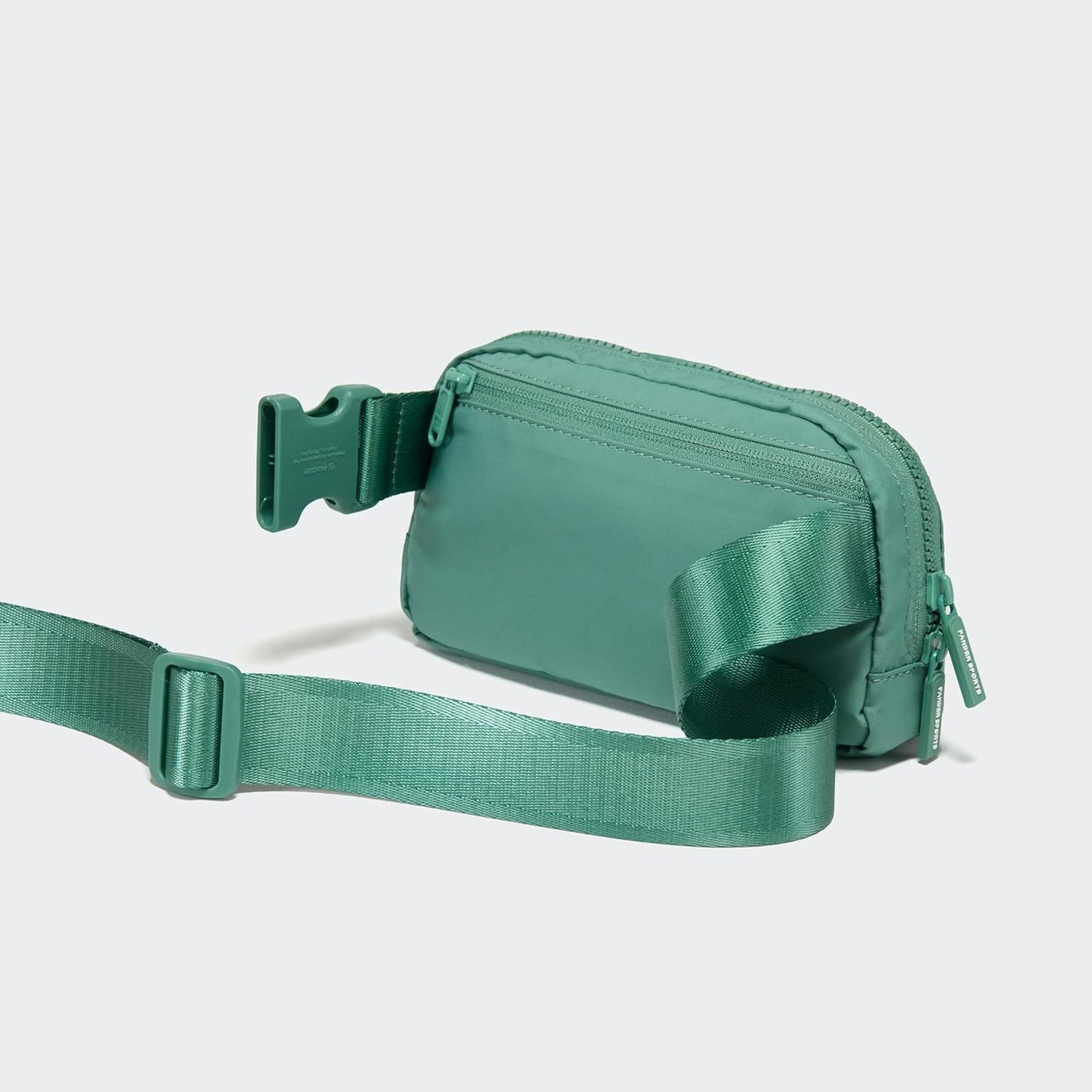Pander Two Way Zipper Fanny Pack Nylon Everywhere Belt Bag for Women, Water Repellent Waist Packs, Crossbody Bags with Adjustable Strap (Eucalyptus Green)