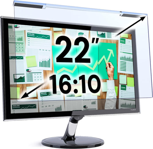 VINTEZ Blue Light Screen Protector for 22 Inch Computer Monitor and Laptop – Anti-UV Blue Light Blocking Film for Desktop PC, Eye Protection Filter, 19.2" x 12.4", 1 Pack