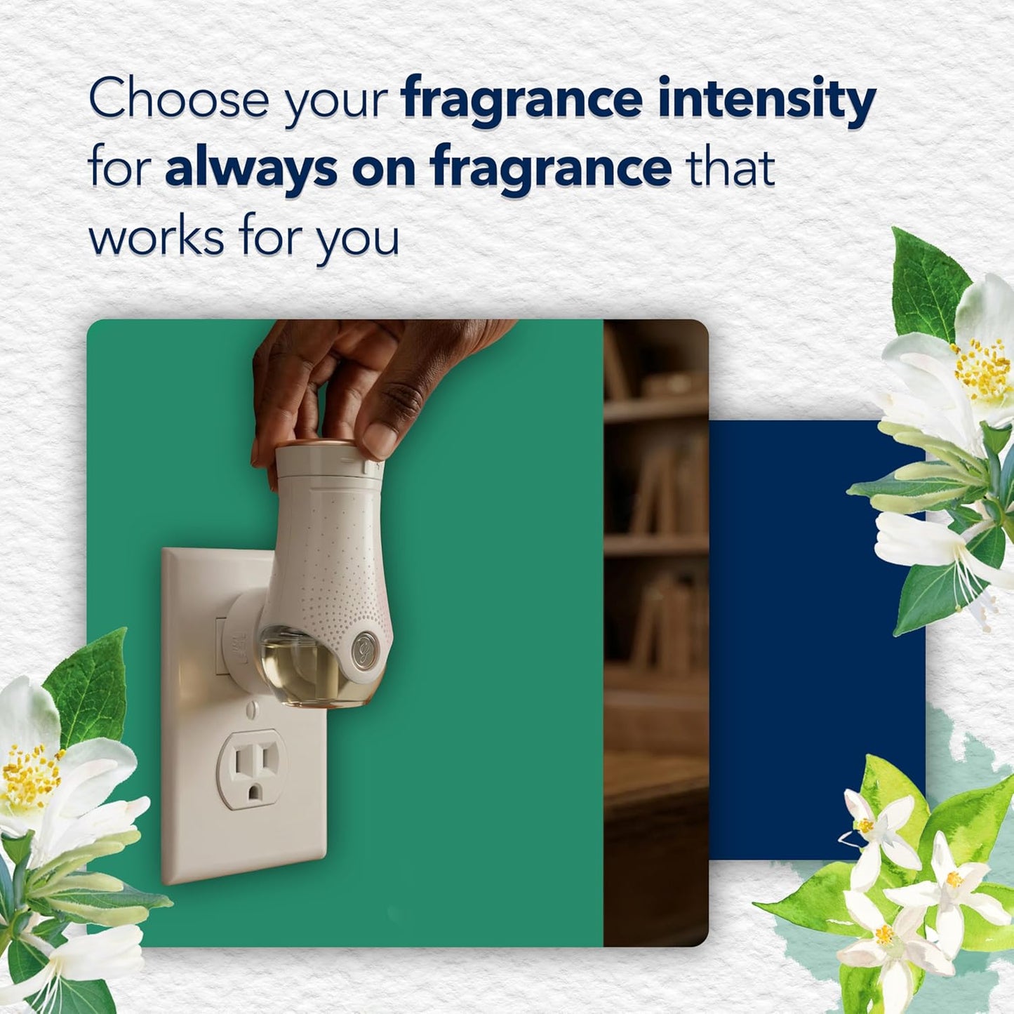 Glade PlugIns Refills Air Freshener, Jasmine & Honeysuckle, Scented and Essential Oils for Home and Bathroom, 0.67 Fl Oz, 5 Count