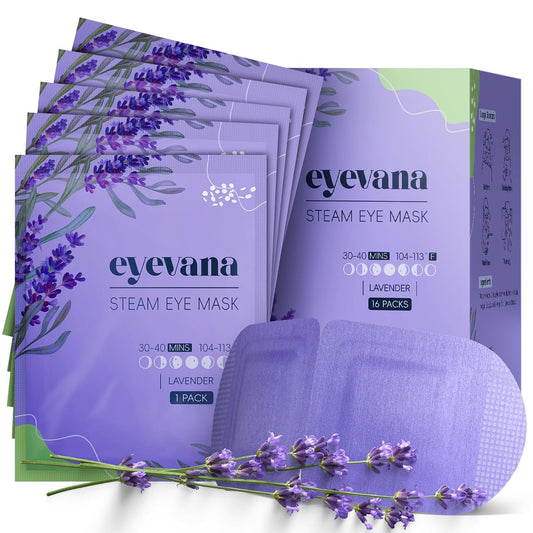 16 Packs Steam Eye Mask, Extra Deep Heat for Dry Eyes, Fast Relief for Irritation, Stye, Puffy Sensitive Eyes and Eye Strain, Disposable Self Heating Warm Compress (Ultra-Soft Lavender)