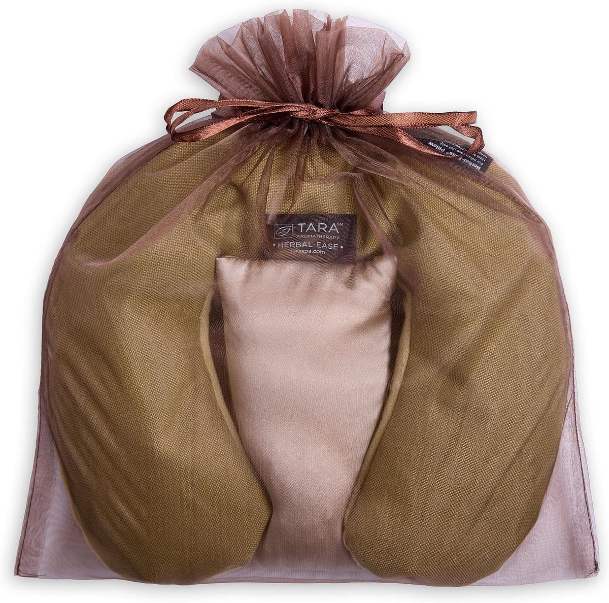 TARA Spa Therapy Herbal-Ease Aromatherapy Pillow Gift Bag Set, Neck + Silk Eye Pillow, Chai