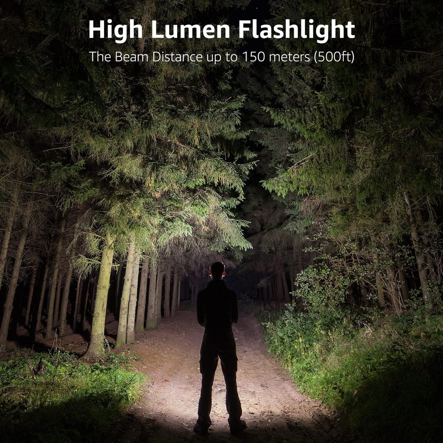 Lighting EVER LED Flashlights High Lumens, Small Flashlight, Waterproof, Adjustable Focus Flash Light for Outdoor, Emergency, Camping, AAA Batteries Included, 2 Pack