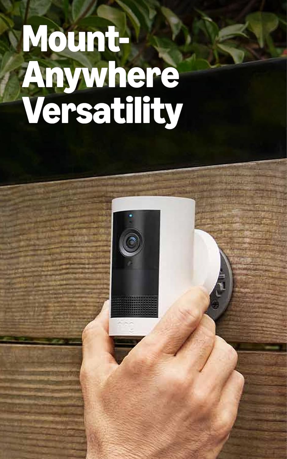 Ring Outdoor Cam Plus, Battery (newest model), Home or business security, Wide-Angle 2K Video with Ring Vision, Low-Light Sight for full-color night vision, Mount-Anywhere Versatility, White