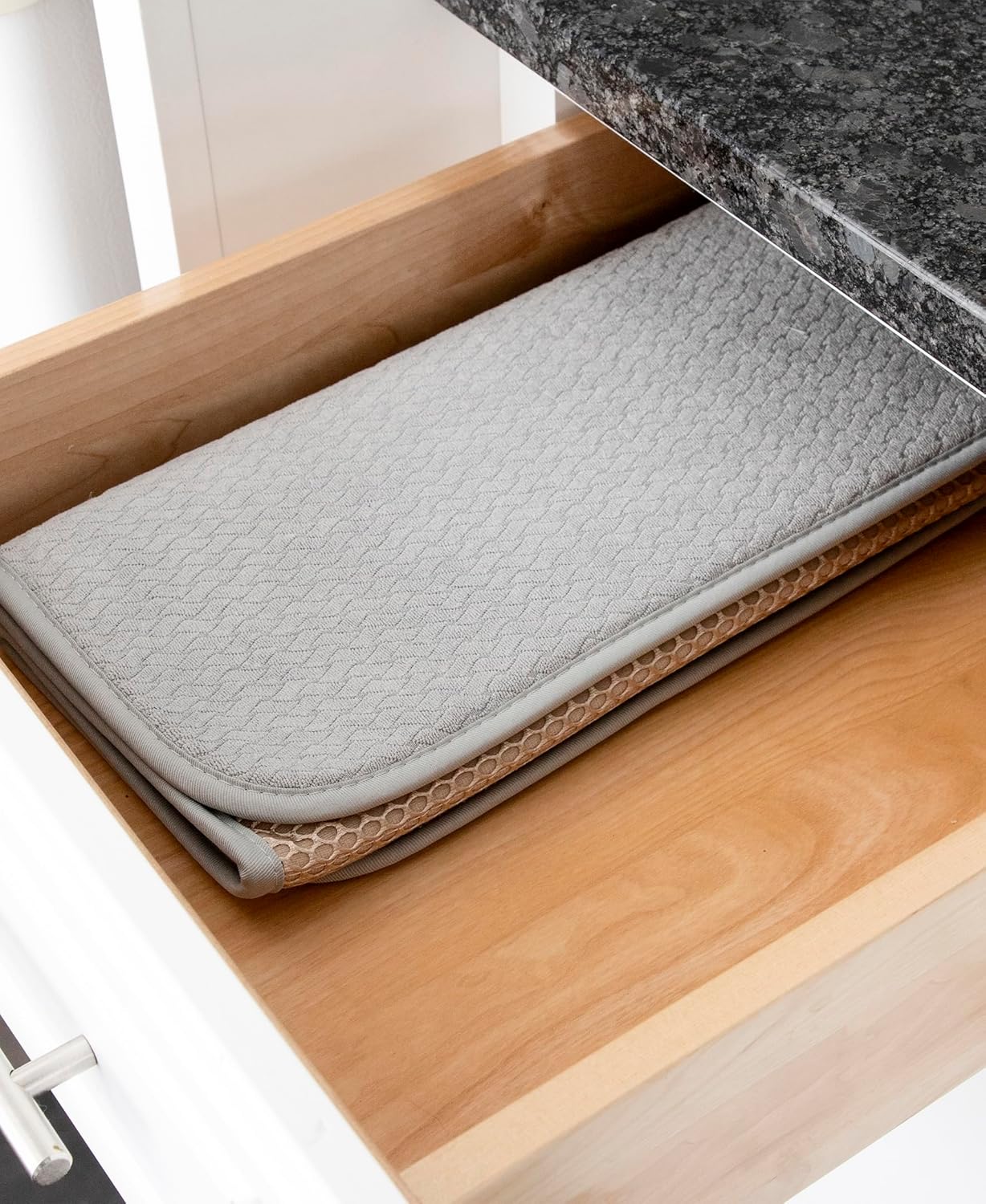 All-Clad Premium Reversible Dish Drying Mat for Kitchen: 16" x 28" Ultra-Absorbent, Long-Lasting, No Condensation, and Oversized for Large Pots and Pans - 1 Pack, Titanium