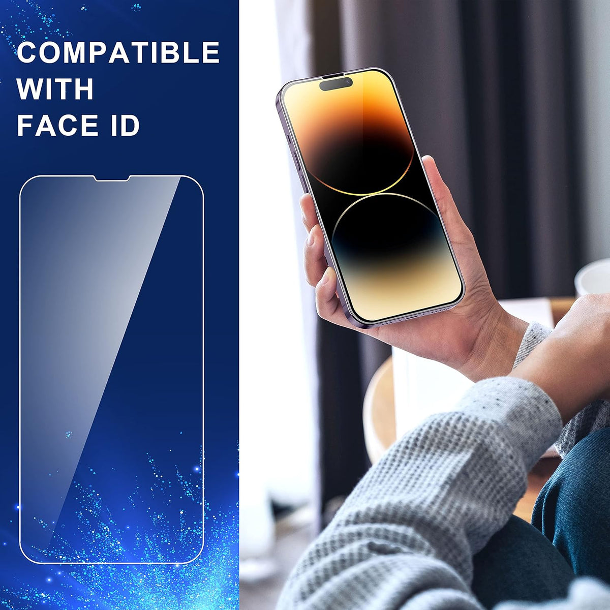 ImpactStrong 3-Pack Shatterproof Tempered Glass Screen Protector for iPhone 14 Pro Max [Easy Installation Frame] [Bubble Free] [9H Hardness] [Full Coverage] Case Friendly, 6.7 Inch