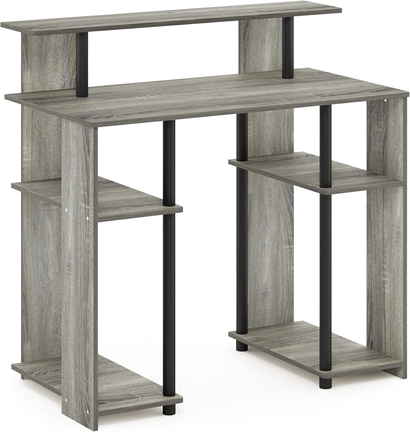 Furinno JAYA Simple Design Computer Writing Desk, French Oak Grey/Black