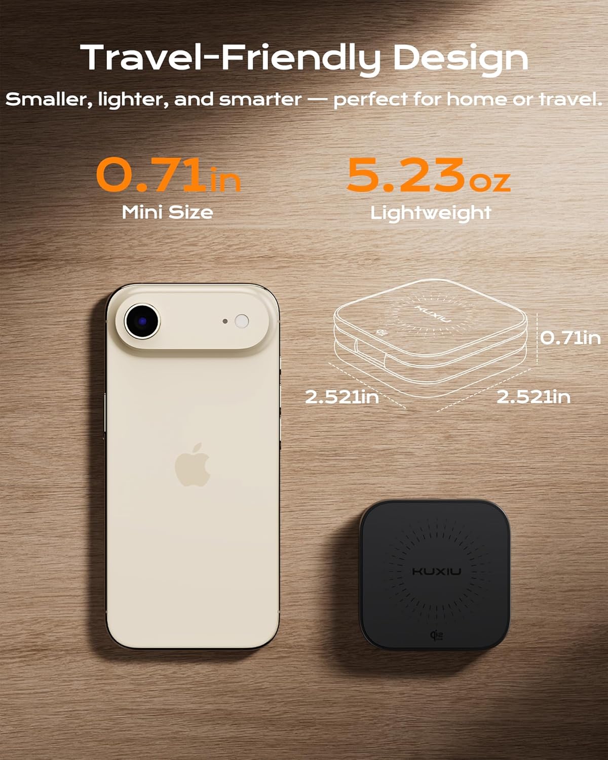 KU XIU Qi2.2 25W Magnetic Wireless Charger, Foldable 3 in 1 Travel Charging Station for iPhone 17/16/15/14/13/12, 5W for Apple Watch & AirPods, Aluminum Alloy Design, 45W GaN Adapter Included, Black