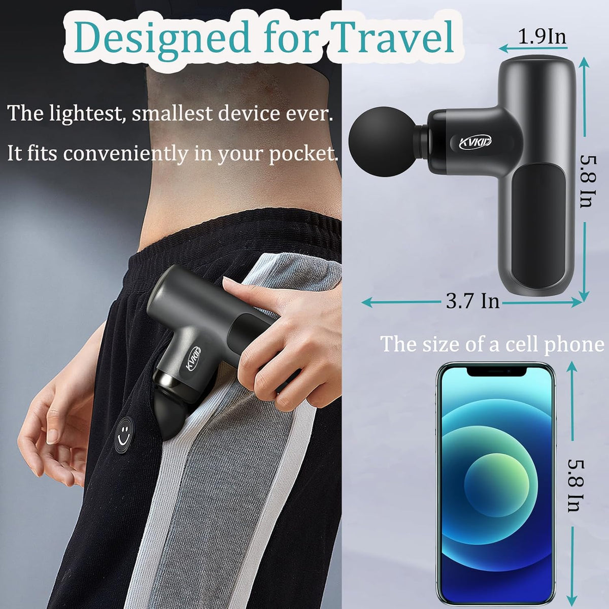 Massager Gun, Heat and Cool Muscle Massager for Back Pain Relief