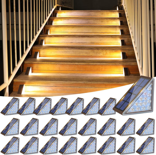 VOLISUN Solar Step Lights Outdoor Waterproof, LED Outdoor Stair Lights