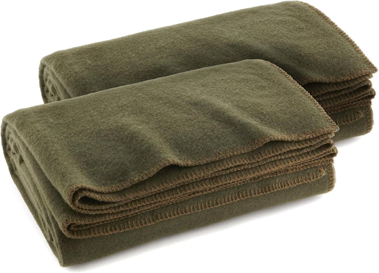 Olive Drab Green Warm Fire Retardant Blanket, 66" x 90" (80% Wool)-US Military Style
