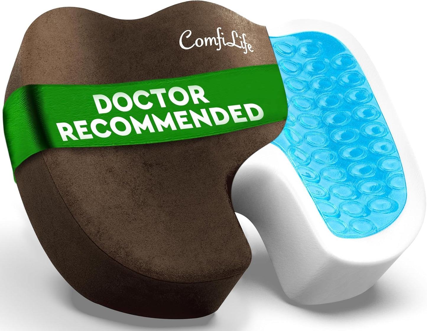 ComfiLife Premium Gel & Memory Foam Seat Cushion – Doctor Recommended Office Chair Cushion, Car Seat Cushion – Chair Cushions for Back & Sciatica Pain Relief – Seat Cushions for Office & Desk (Black)