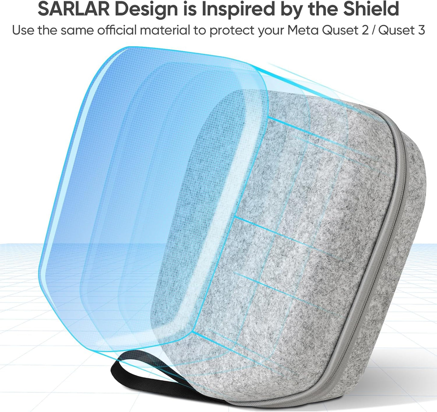 sarlar Hard Carrying Case Compatible with Meta Quest 3S/Quest 3/Oculus Quest 2/Vision Pro Official Original/Elite Strap VR Headset and Controller Accessories, Suitable for Travel and Home Storage