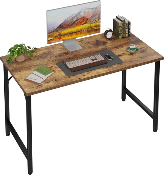 Grandder 32 inch Computer Desk, Small Home Office Desk Study Writing Kid Table for Small Spaces, Simple PC Work Desk, Adjustable Feet, Rustic Brown