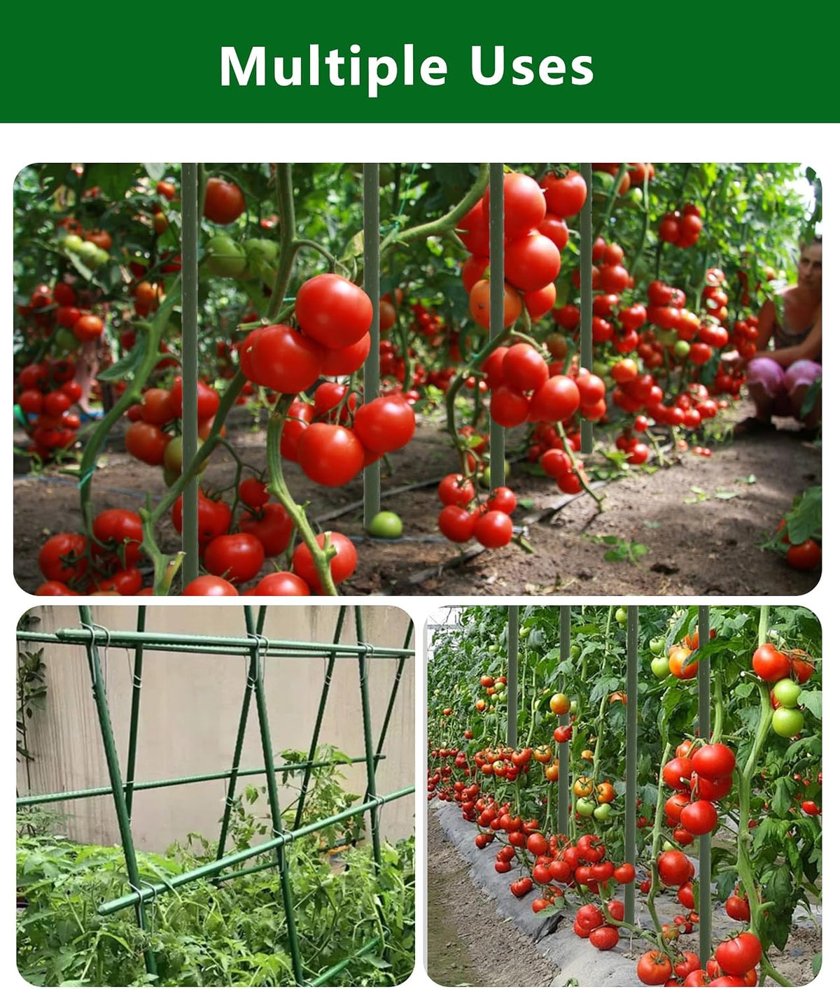 3ft Garden Stakes, Plastic Coated Steel Plant Stakes for Climbing Plants 25pcs