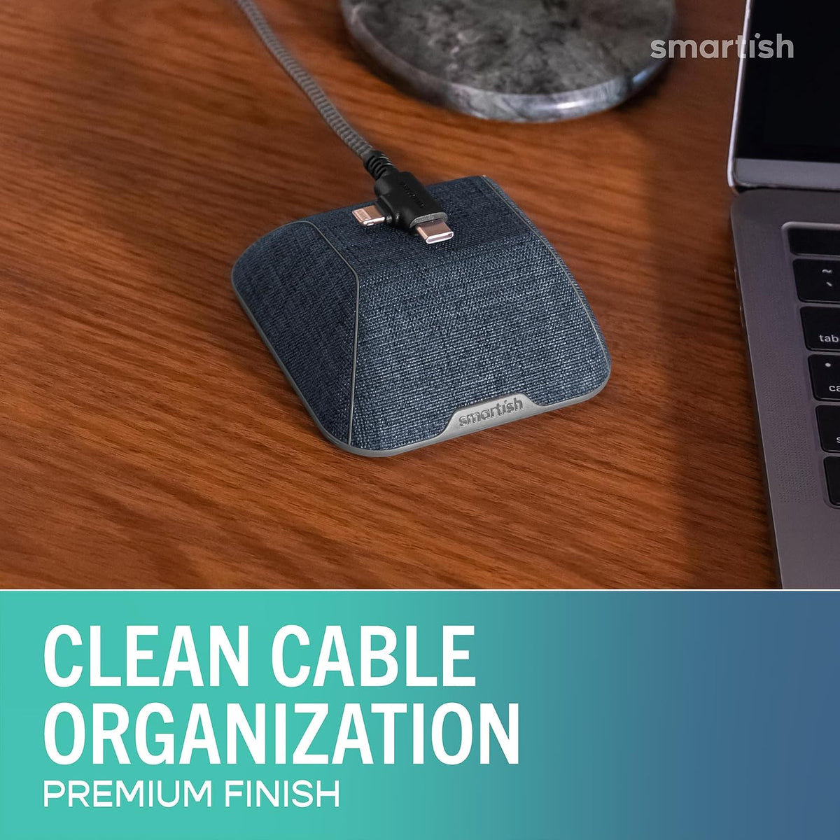 Smartish Magnetic Cord Holder, Cable Wrangler, Nightstand & Desk Organizer