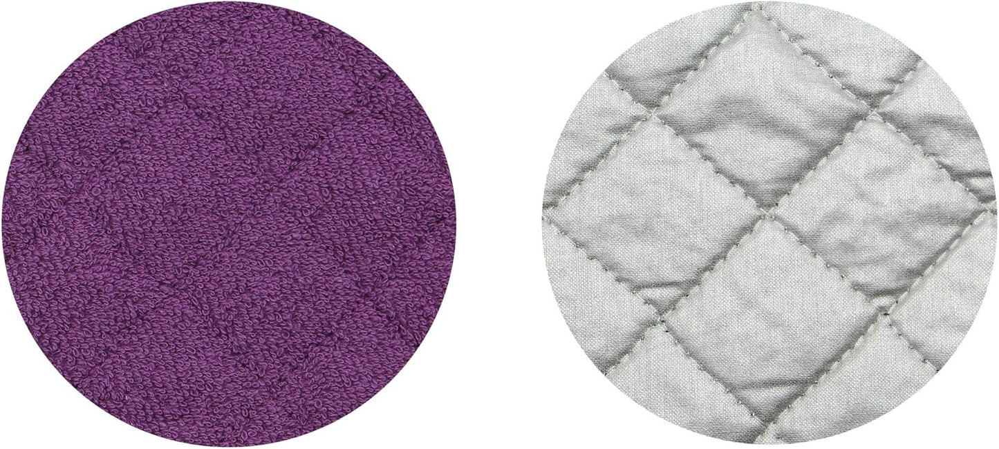 Cotton Pot Holders Cotton Made Machine Washable Heat Resistant Everyday Kitchen Basic Terry Pot Holder, Hot Pads, Trivet for Cooking and Baking Set of 4 (Eggplant)