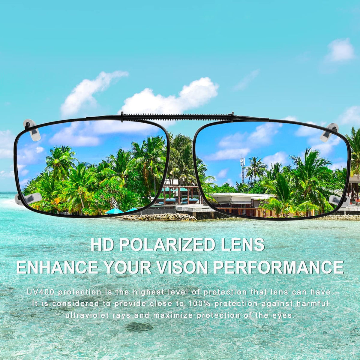 Easy clip Spring Polarized Clip On Sunglasses