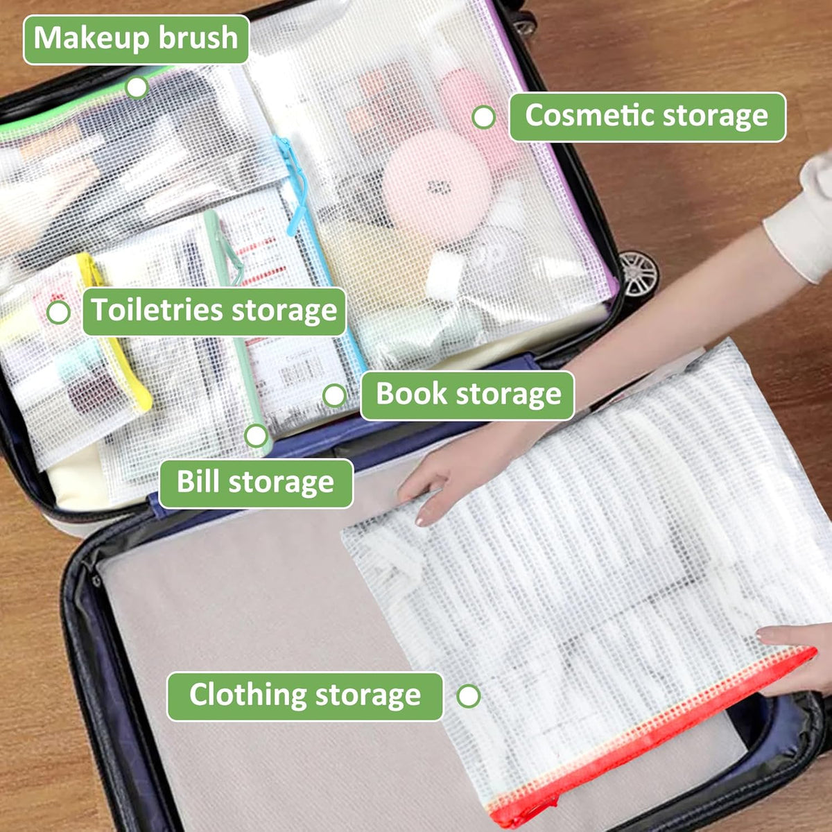 YOPCDJ 25pcs Mesh Zipper Pouch Bags for Organization,Toy Storage Bags,Clear Zipper Pouch Suitable for Travel,Classroom and Home