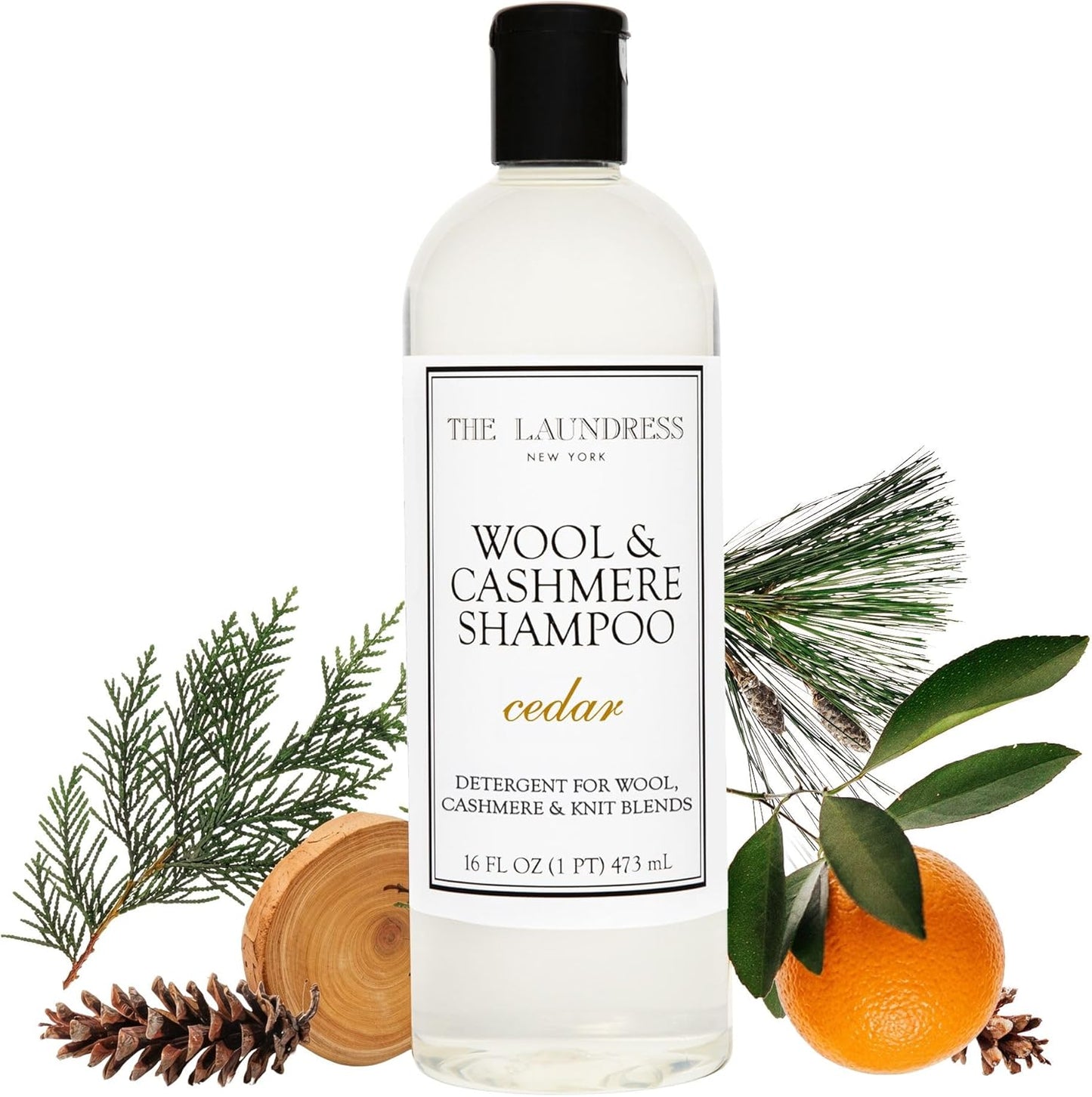 The Laundress Wool & Cashmere Shampoo, 31 Loads, Concentrated Liquid Laundry Detergent, Cedar Scent, Gentle Cold-Water Hand or Machine Wool Wash for Delicate Fabrics - Merino, Mohair & Knit Blends