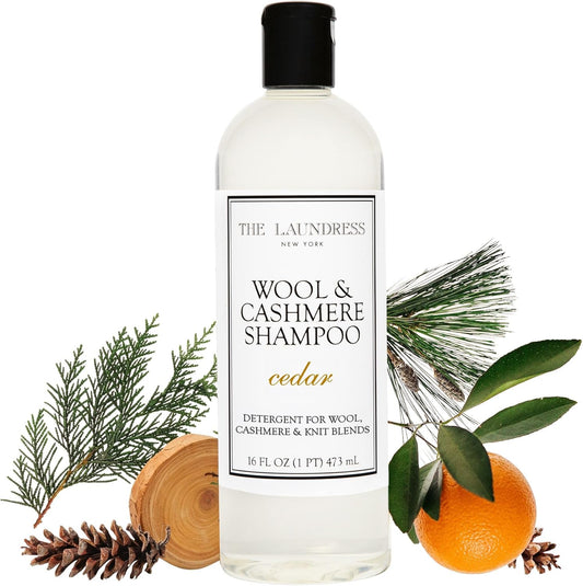 The Laundress Wool & Cashmere Shampoo, 31 Loads, Concentrated Liquid Laundry Detergent, Cedar Scent, Gentle Cold-Water Hand or Machine Wool Wash for Delicate Fabrics - Merino, Mohair & Knit Blends