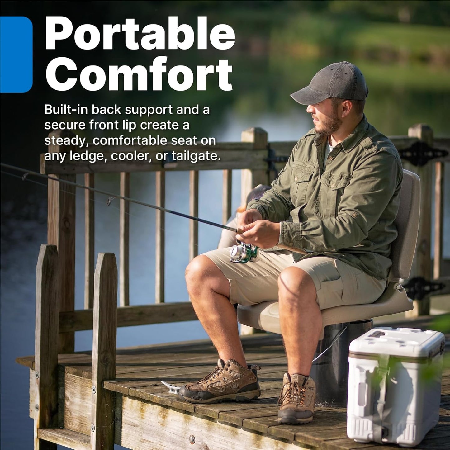 Step2 Folding Flip Seat, Lightweight Portable Outdoor Chair for Poolside, Camping, Beach, Boats, Tailgates, Durable Ground Chair with Back Support for Adults, Brown