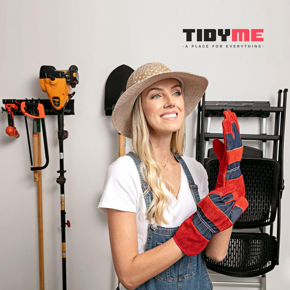TIDYME Garage Tool Organizer Wall Mount, 96", 6 Racks 12 Hooks, 600 lbs