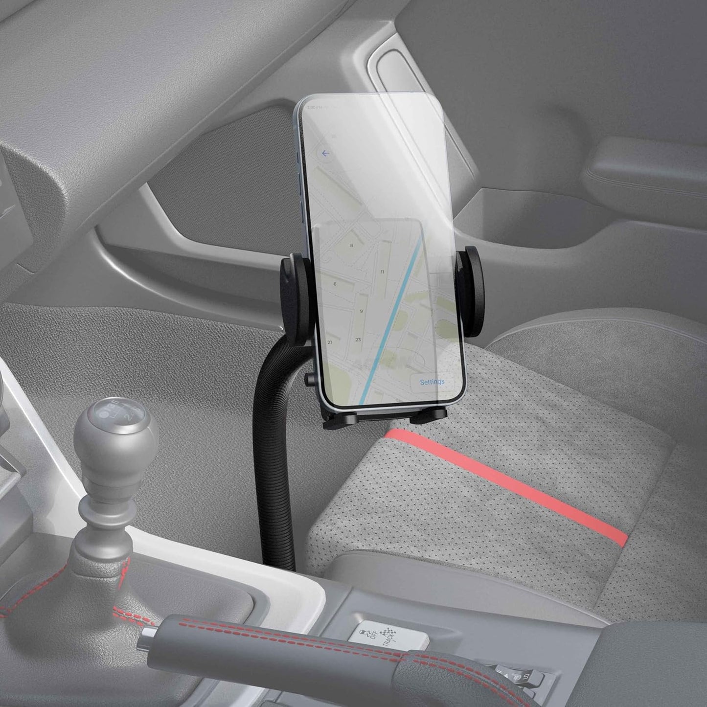 ARKON Mounts - Phone Holder with Car Seat Rail Mount | Car Phone Stand with Flexible 22" Arm | Professional-Grade Durability | Phone Holder For Car | For iPhone, Samsung, Google, Nokia, other phones