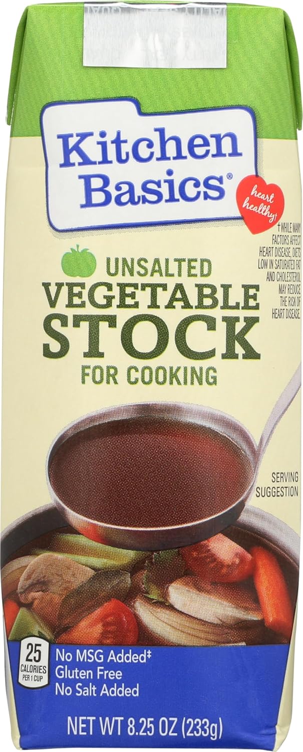 Kitchen Basics Unsalted Vegetable Stock, 32 oz (Pack of 12) For Delicious Dishes and Enhanced Flavors, Great for Vegetarian Recipes