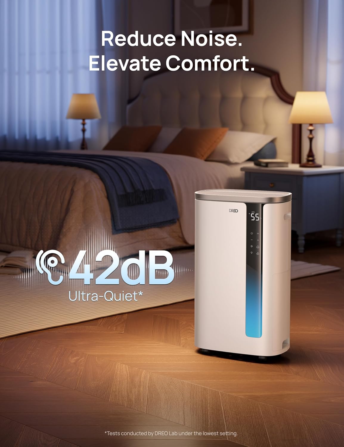 DREO 73 Pint Smart Dehumidifier for Basement, Home & Large Room up to 2000 Sq Ft, Energy Star 6.0 Dehumidifier with Drain Hose, Quiet 42dB, Auto Humidity Control, 3 Fan Speeds, Timer, Continuous Drain
