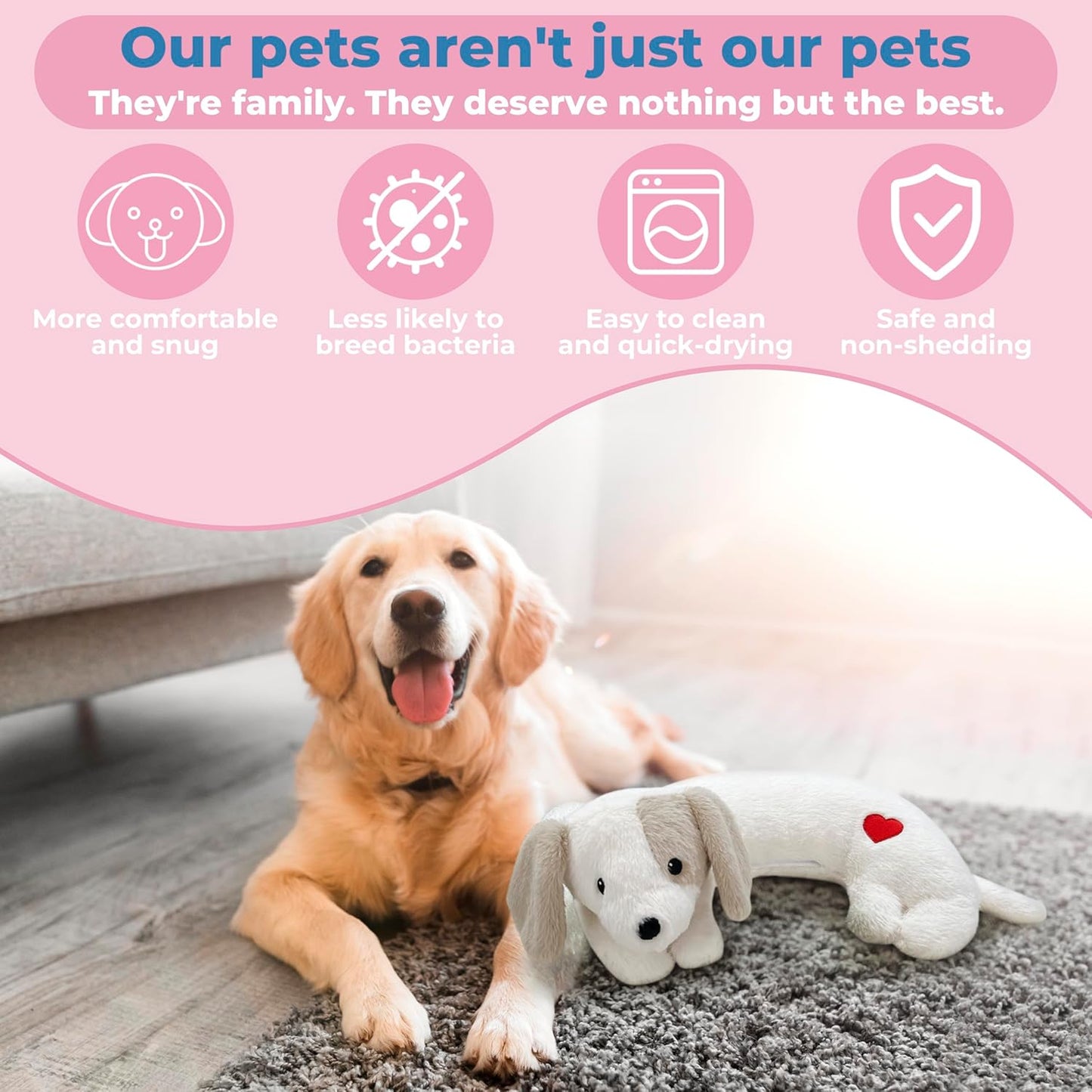 Moropaky Heartbeat Puppy Toy for Dogs, Heartbeat Stuffed Animal for Anxiety Relief Calming Aid, Heartbeat Stuffed Toy for Behavioral Aid Crate Kennel Training, Puppy Essentials White