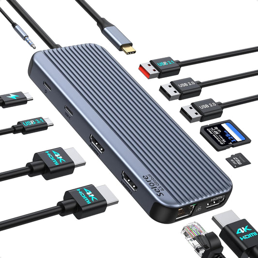 USB C Docking Station 3 HDMI Selore Laptop Docking Station 3 Monitors