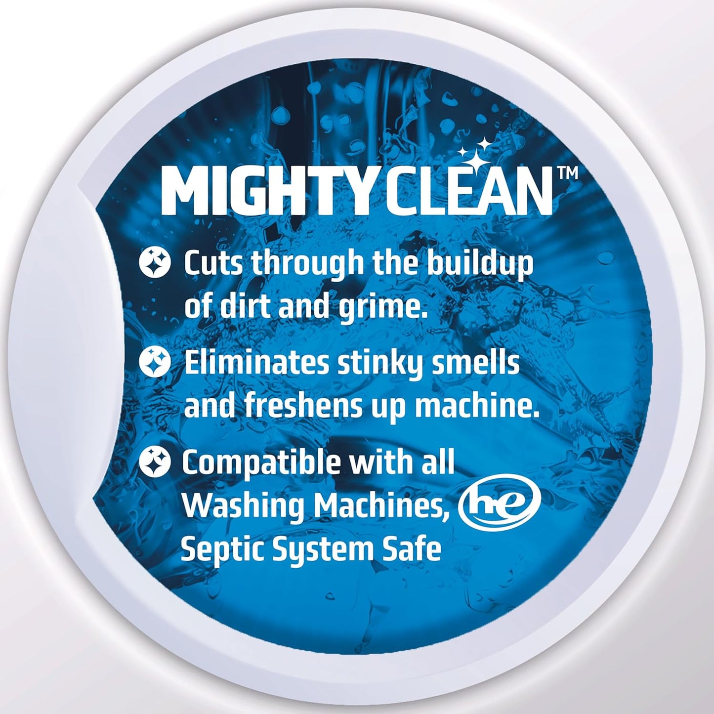 MIGHTY CLEAN Washing Machine Cleaner Tablets 24 Pack - 1 Year Supply, Septic Safe Washing Machine Cleaning Tablets, Washer Cleaner Tablet, Works with All Washers Including HE