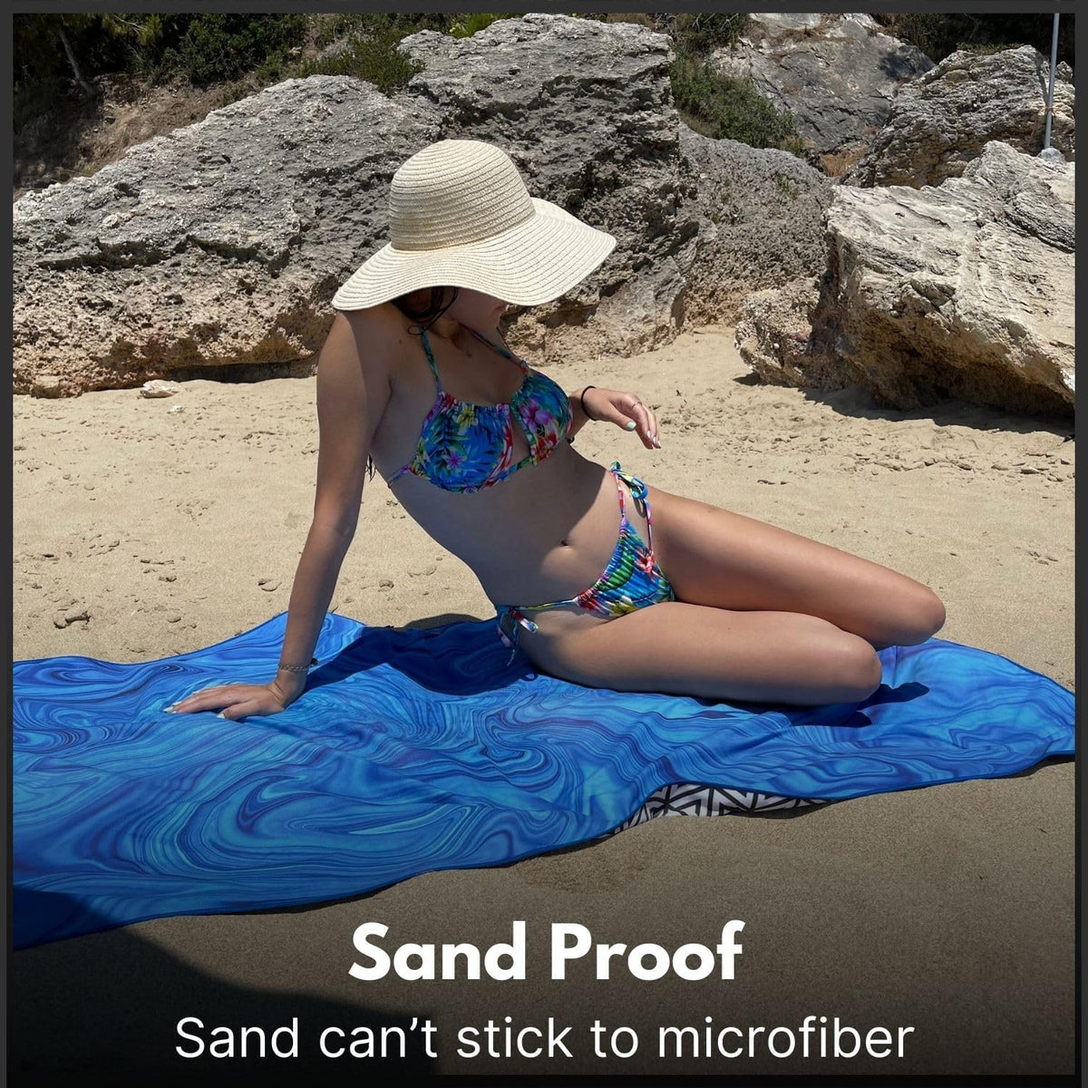 ECCOSOPHY Microfiber Beach Towel - Quick Dry, Sand Free and Oversized 71x35
