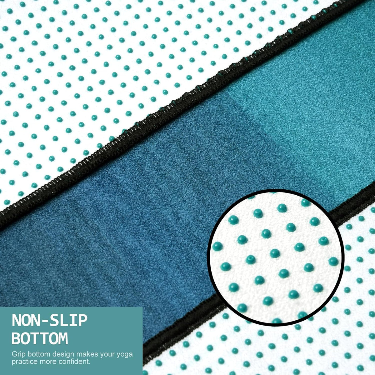 Eunzel Hot Yoga Mat Towel with Grip Dots, Printed Design 72" x 24"