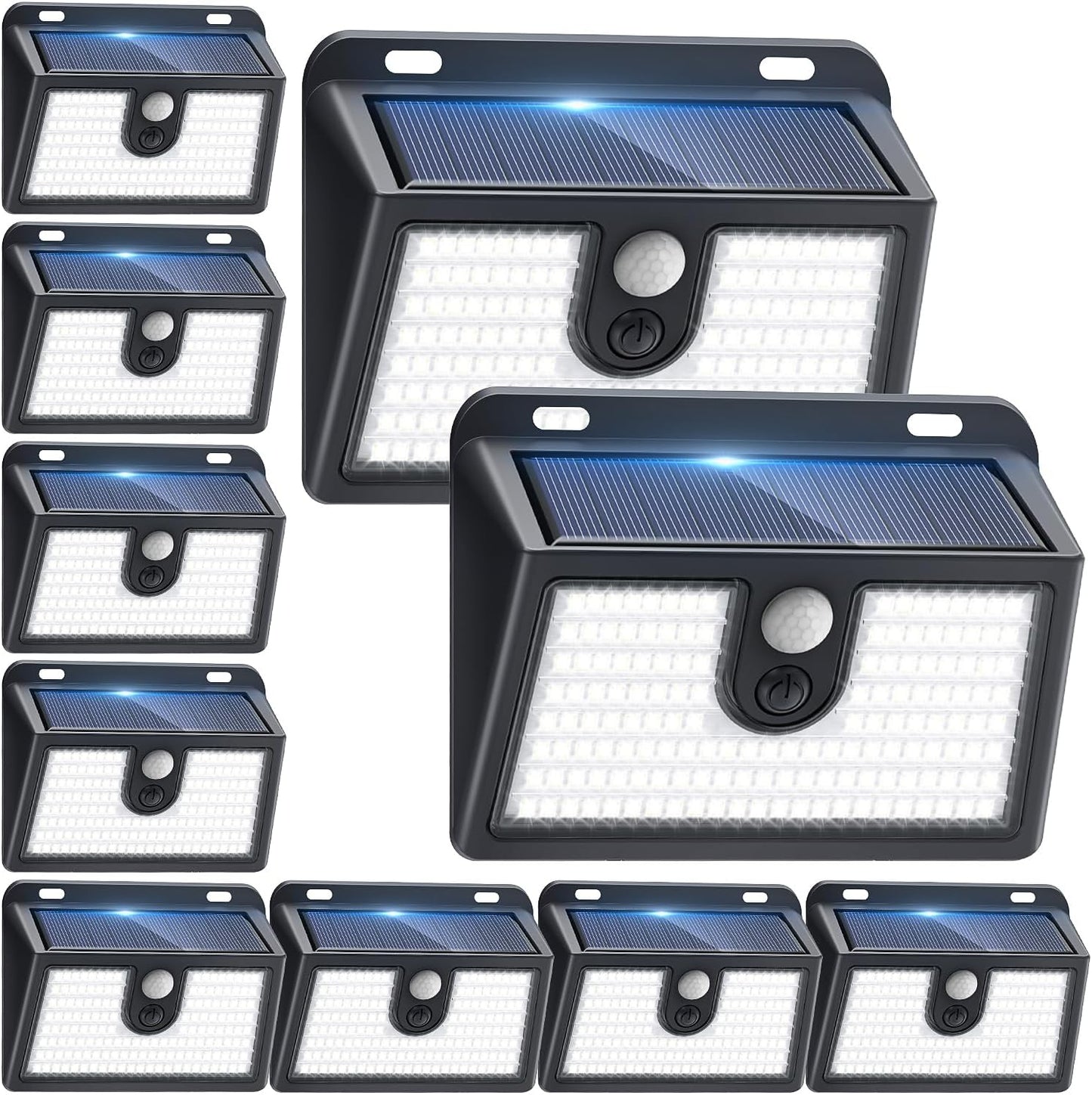 [6 Packs] Solar Motion Sensor Outdoor Lights, Super Bright Solar Lights Outdoor Waterproof, 3 Lighting Modes Security Wall Light for Outside Walking Dog Fence Backyard Deck Garden Door Step Garage