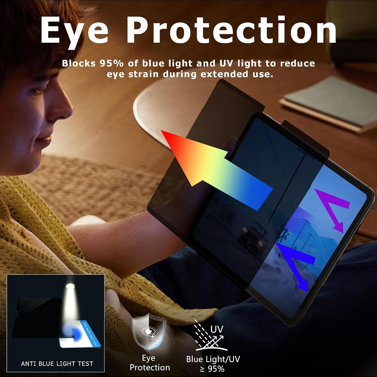 Megoo Privacy Screen Protector for Surface Laptop 6/5/4/3 15 Inch, Anti-Spy, Anti-Glare, Blue Light & UV Blocking, Magnetic Nano Technology, Removable Design