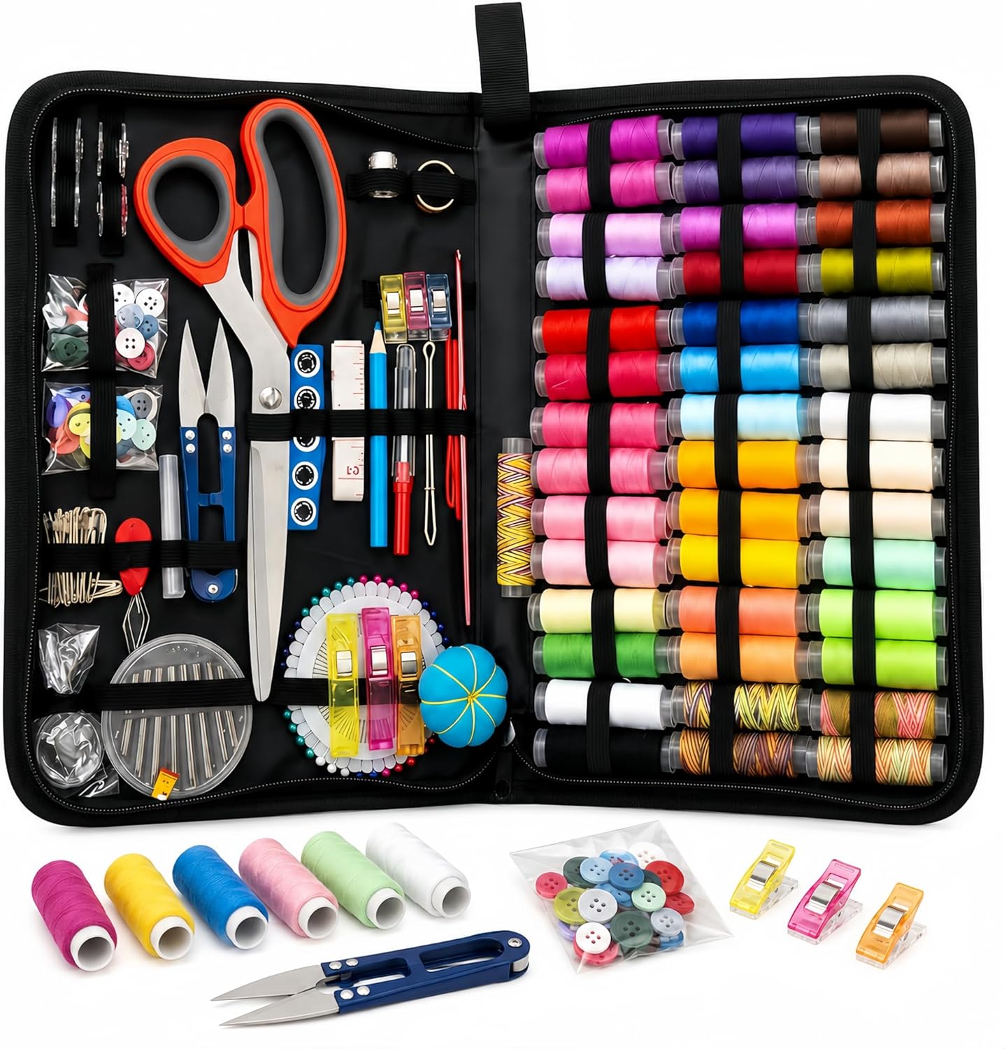 Forypretty Sewing Kit for Adults, 228 PCS Needle and Thread Kit with Tailor Scissors and Accessories, 43 XL Thread Spools, Travel Sewing Kit for Beginners, Oxford Cloth, Gift for Mom Grandma